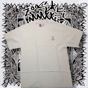 Zooskei White Graphic Tee with Embroidered Detail